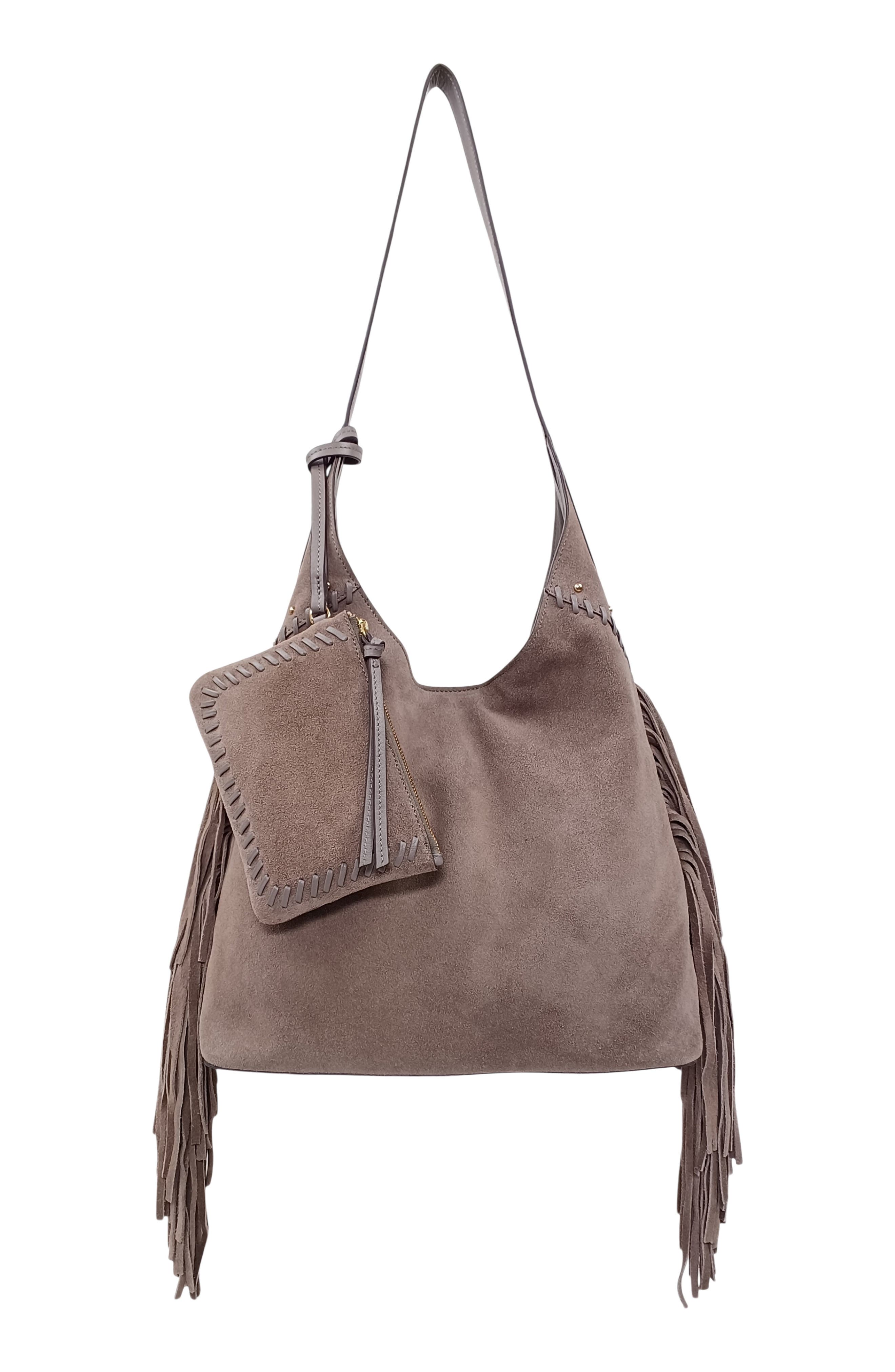 Ceres Leather Hobo, Main, color, FOG SUEDE