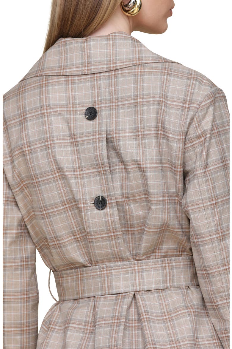 Plaid Trench Coat, Alternate, color, TAUPE PLAID