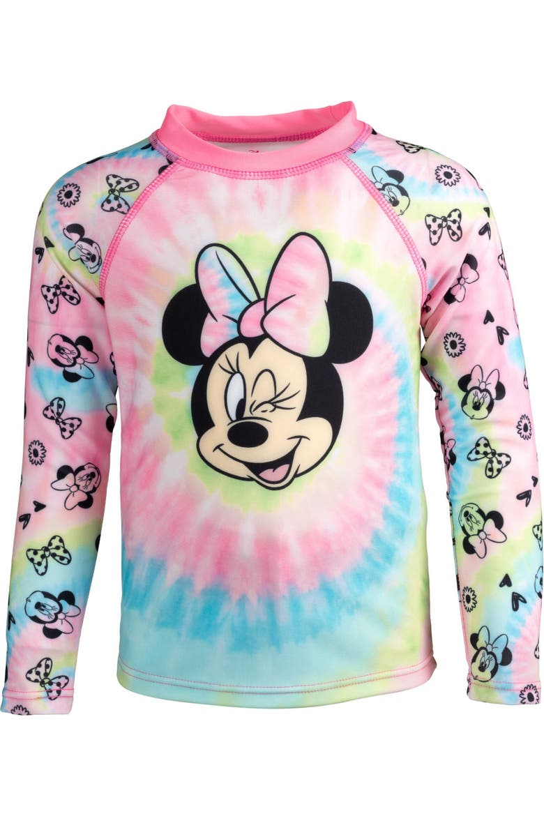 Minnie Mouse 2-Piece Swimwear Rash Guard and Shorts Set, Alternate, color, Minnie Pastel Pink
