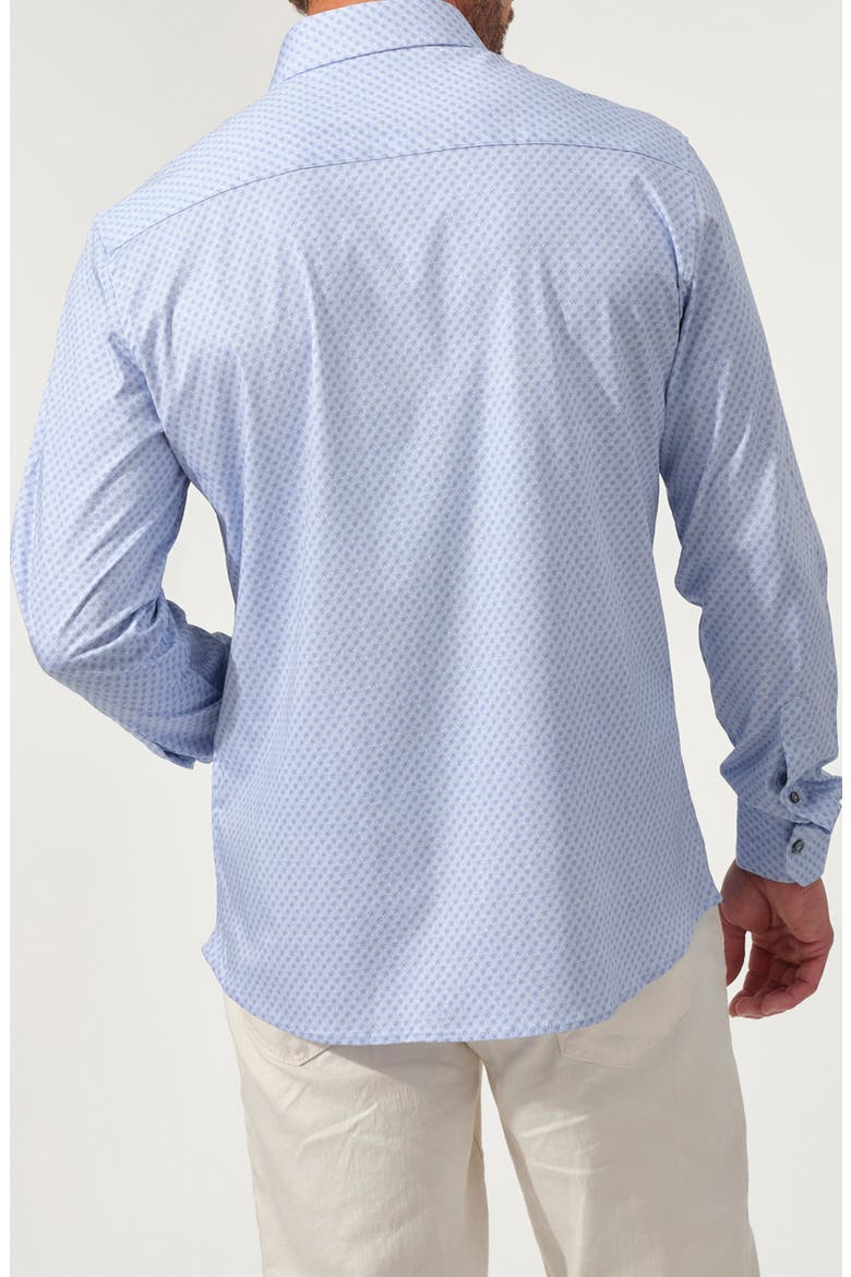 Floral Print Stretch Supima Cotton Button-Up Shirt, Alternate, color, NAVY