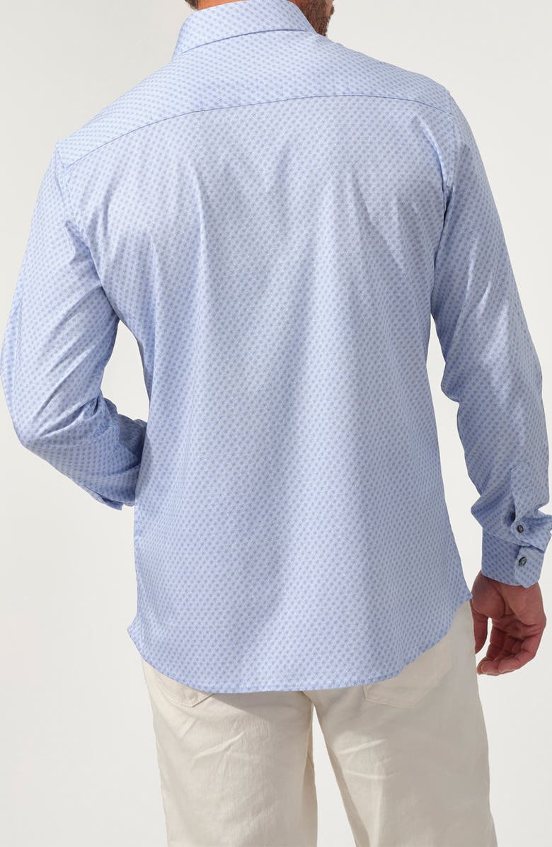 STUDIO GARNET LOS ANGELES Floral Print Stretch Supima Cotton Button-Up Shirt, Alternate, color, Navy