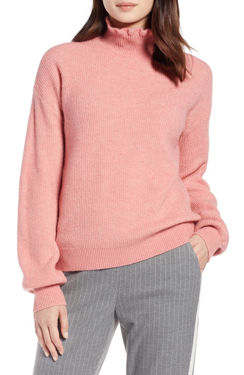 Halogen<sup>®</sup> Ruffle Neck Sweater, Main, color,