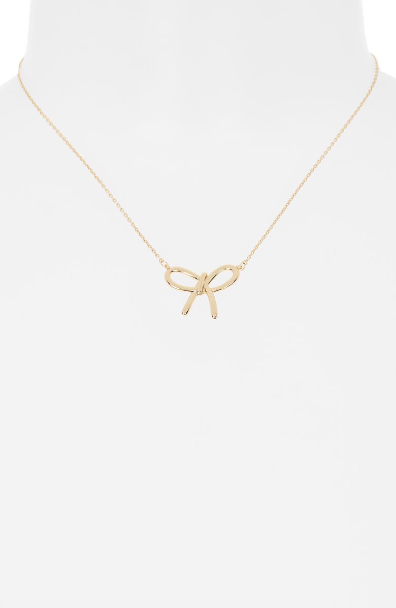 Leith Bow Pendant Necklace, Alternate, color, Gold