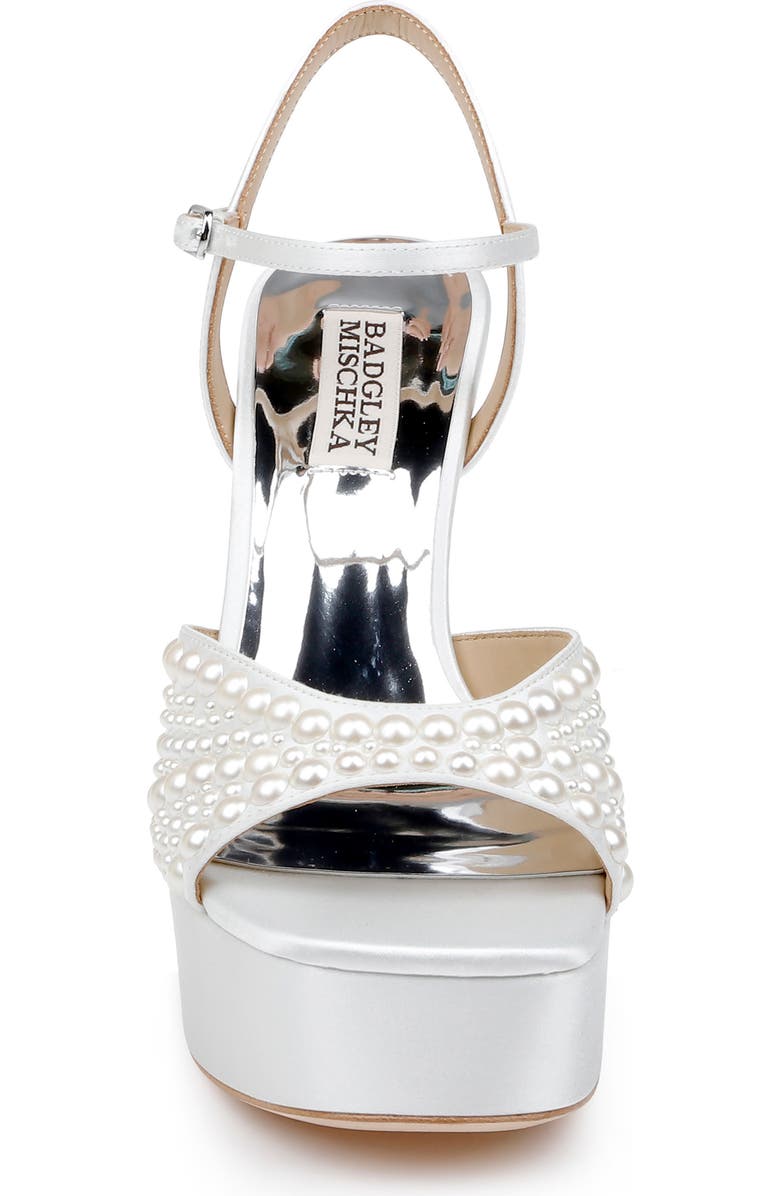 BADGLEY MISCHKA Bryleigh Ankle Strap Platform Sandal, Alternate, color, Whitesatin