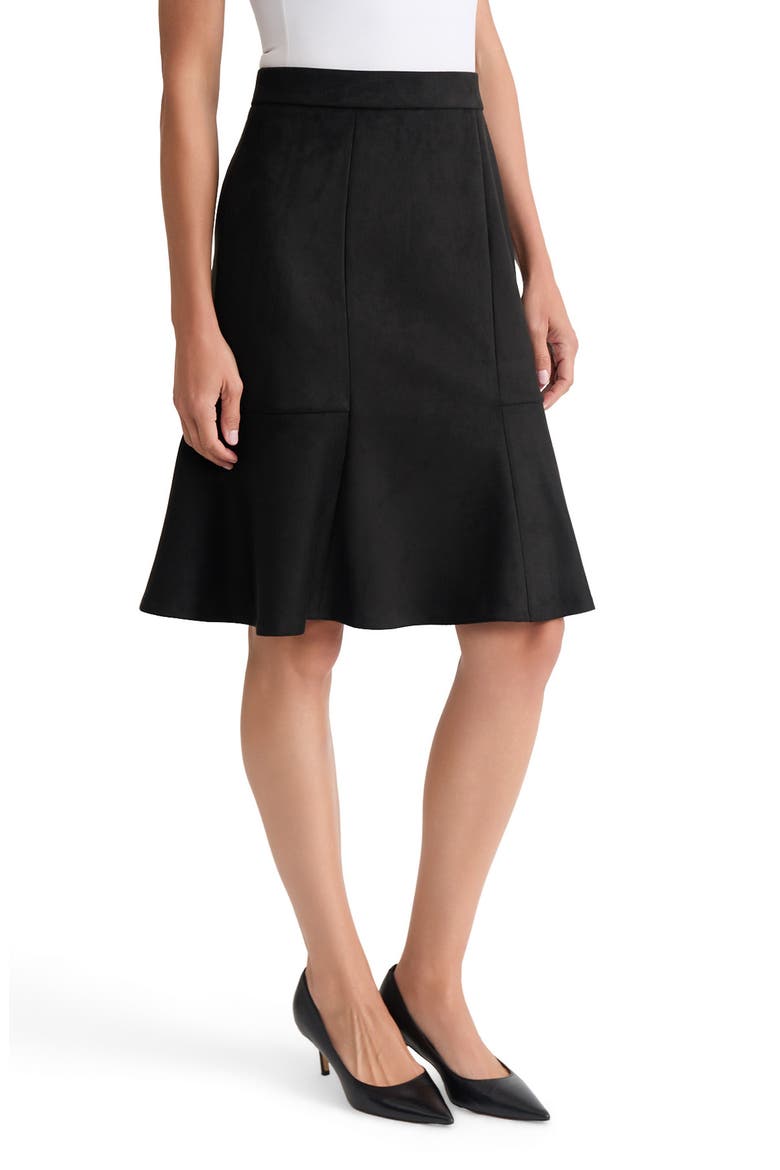 Flared Hem Skirt, Alternate, color, BLACK