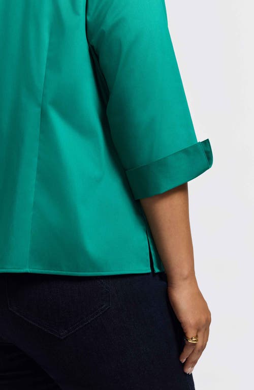 Foxcroft Edith Ruffl Shirt In Brown