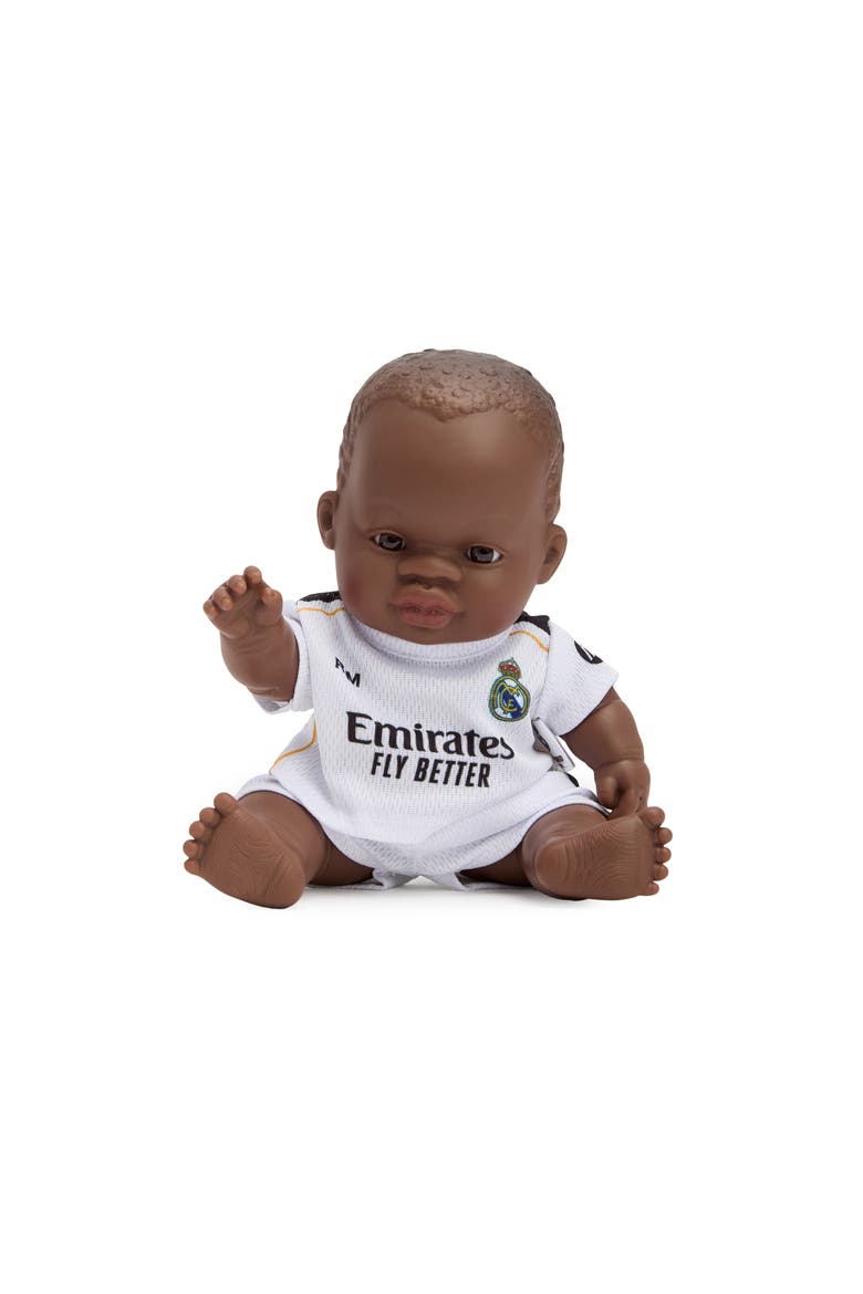 8 1/4 inch Baby Boy Doll with Real Madrid Soccer Jersey, Alternate, color, Dark Skin