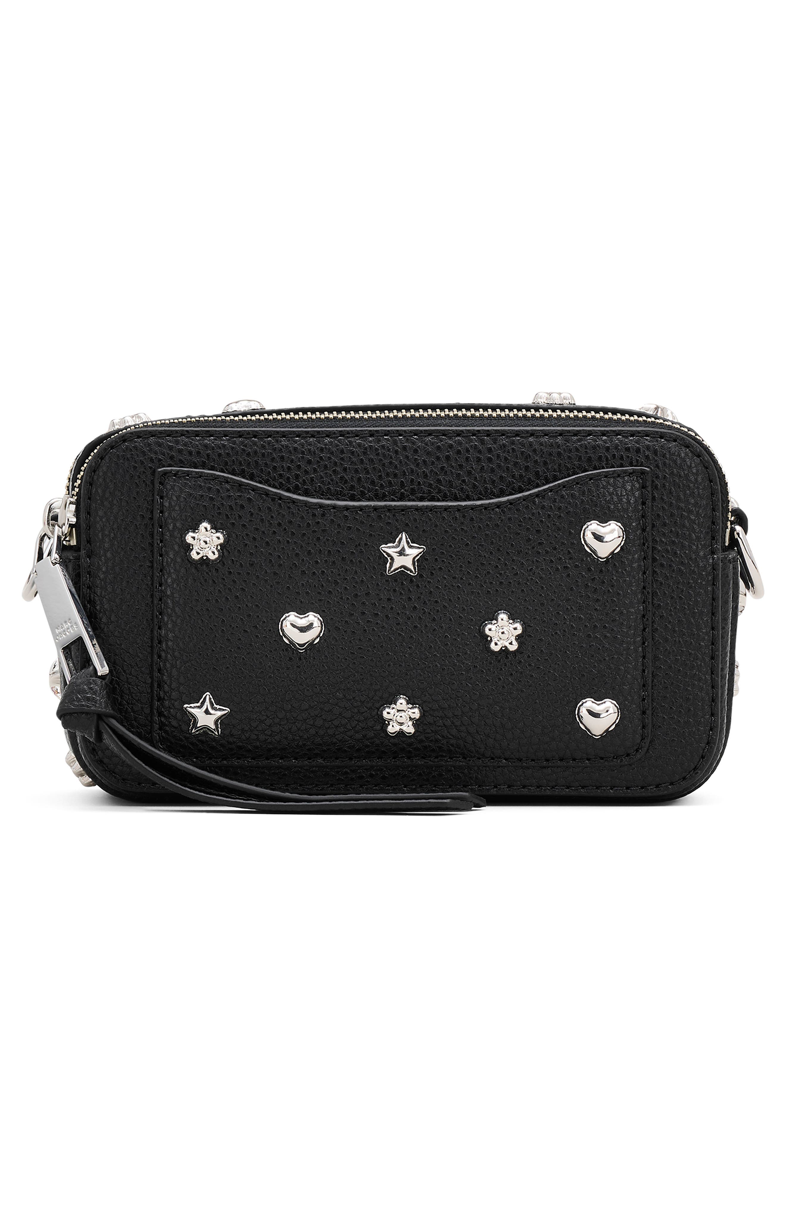 Marc Jacobs Mini Icon Stud Snapshot Bag, Alternate, color, Black Multi