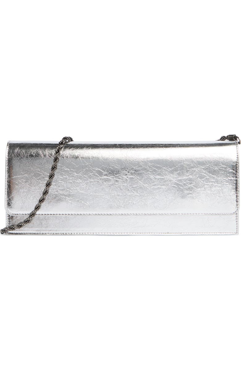 BCBG East/West Clutch, Main, color, Silver