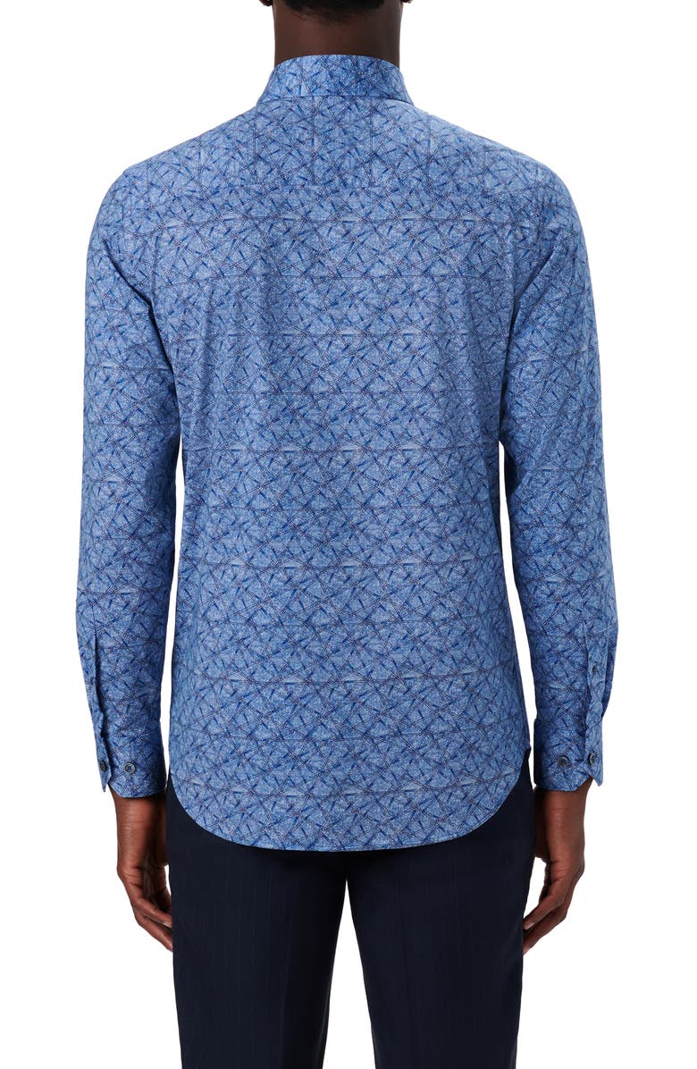 Bugatchi OoohCotton<sup>®</sup> Abstract Print Button-Up Shirt, Alternate, color, 
