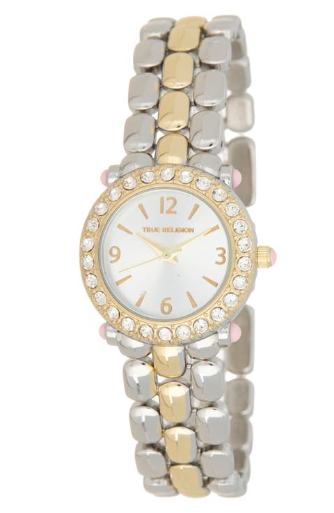 Two Tone Crystal Bezel Bracelet Watch