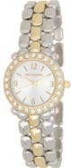 True Religion Two Tone Crystal Bezel Bracelet Watch