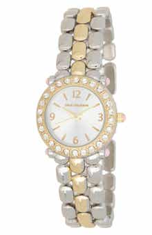 Two Tone Crystal Bezel Bracelet Watch