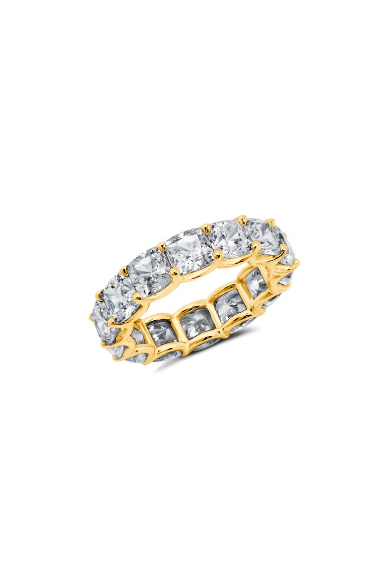 Cushion Cut Eternity Band Ring, Main, color, 18KYG/ CLEAR STONE