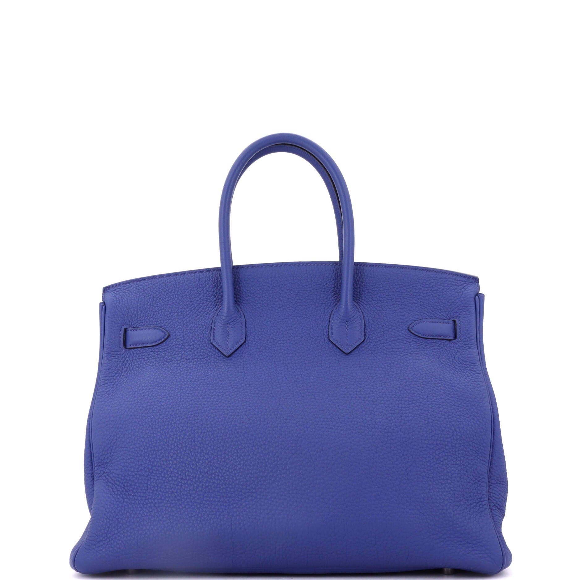 Pre-Owned Hermes Birkin Handbag Blue Togo with Palladium Hardware 35, Alternate, color, Bleu Electrique