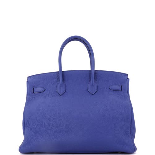Pre-owned Hermes  Hermes Birkin Handbag Blue Togo With Palladium Hardware 35 In Purple