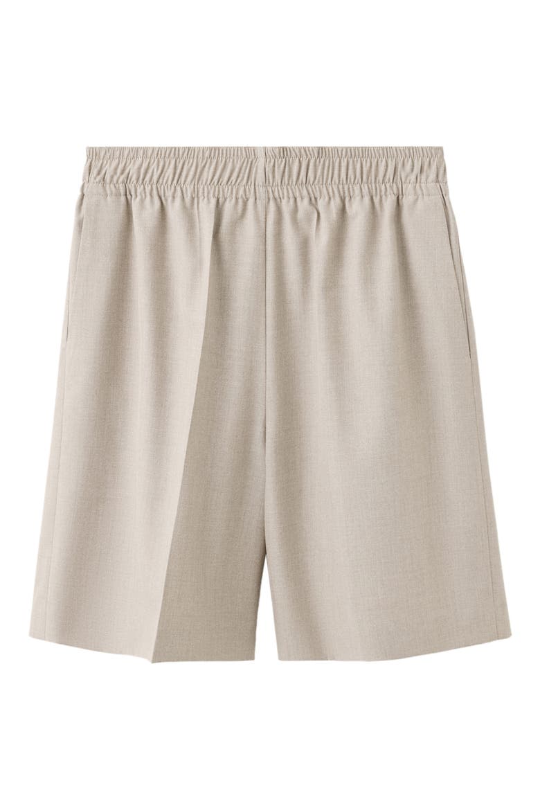 High Waist Straight Fit Bermuda Shorts, Alternate, color, BEIGE