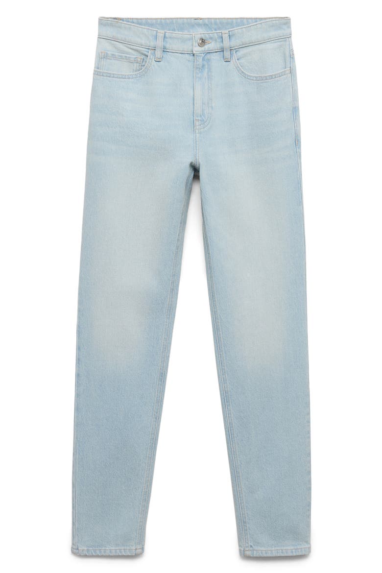 High Waist Ankle Mom Jeans, Main, color, LIGHT BLUE