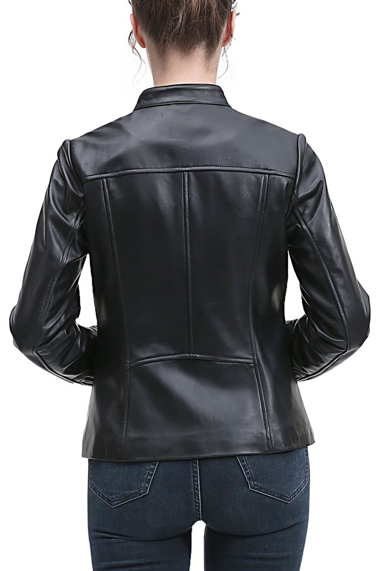 Ana Leather Moto Jacket, Alternate, color, Black