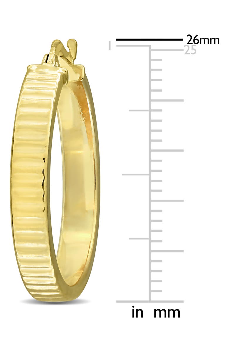 DELMAR Ribbed Hoop Earrings, Alternate, color, Gold