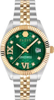 PHILIPP PLEIN Date Superlative Bracelet Watch, 34mm