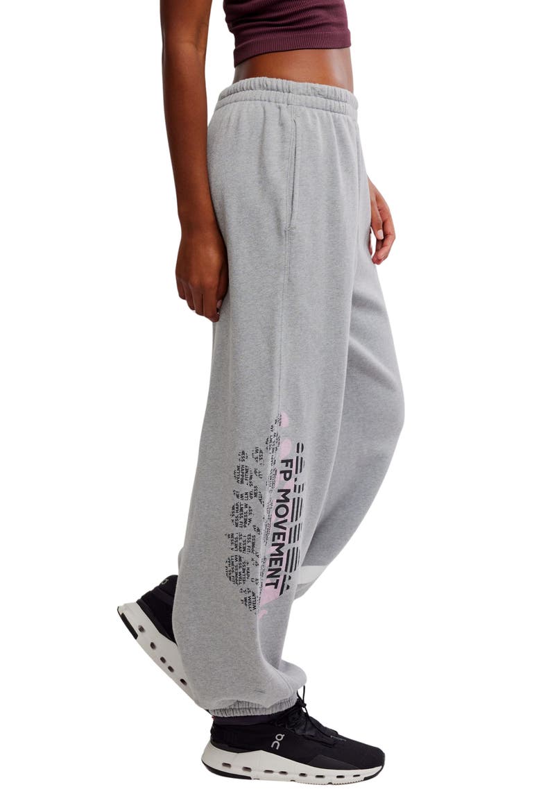 FP Movement All Star Oversize Graphic Joggers, Alternate, color, HEATHER GREY/WHITE