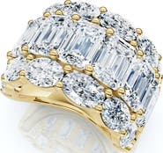 Bliss Diamond 12.30Ct Diamond Wide Fashion Ring Emerald & Oval Cut Gold Lab Grown Band