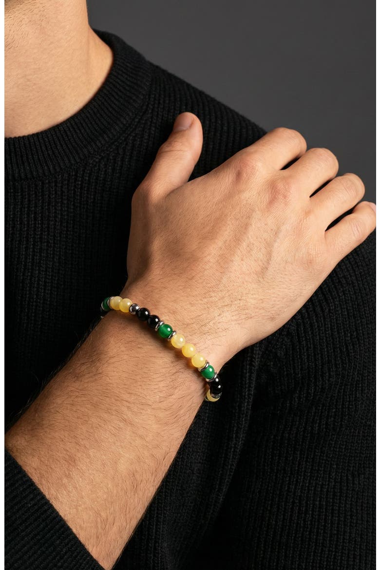 Men's Niko Agate Beaded Bracelet, Alternate, color, MULTI