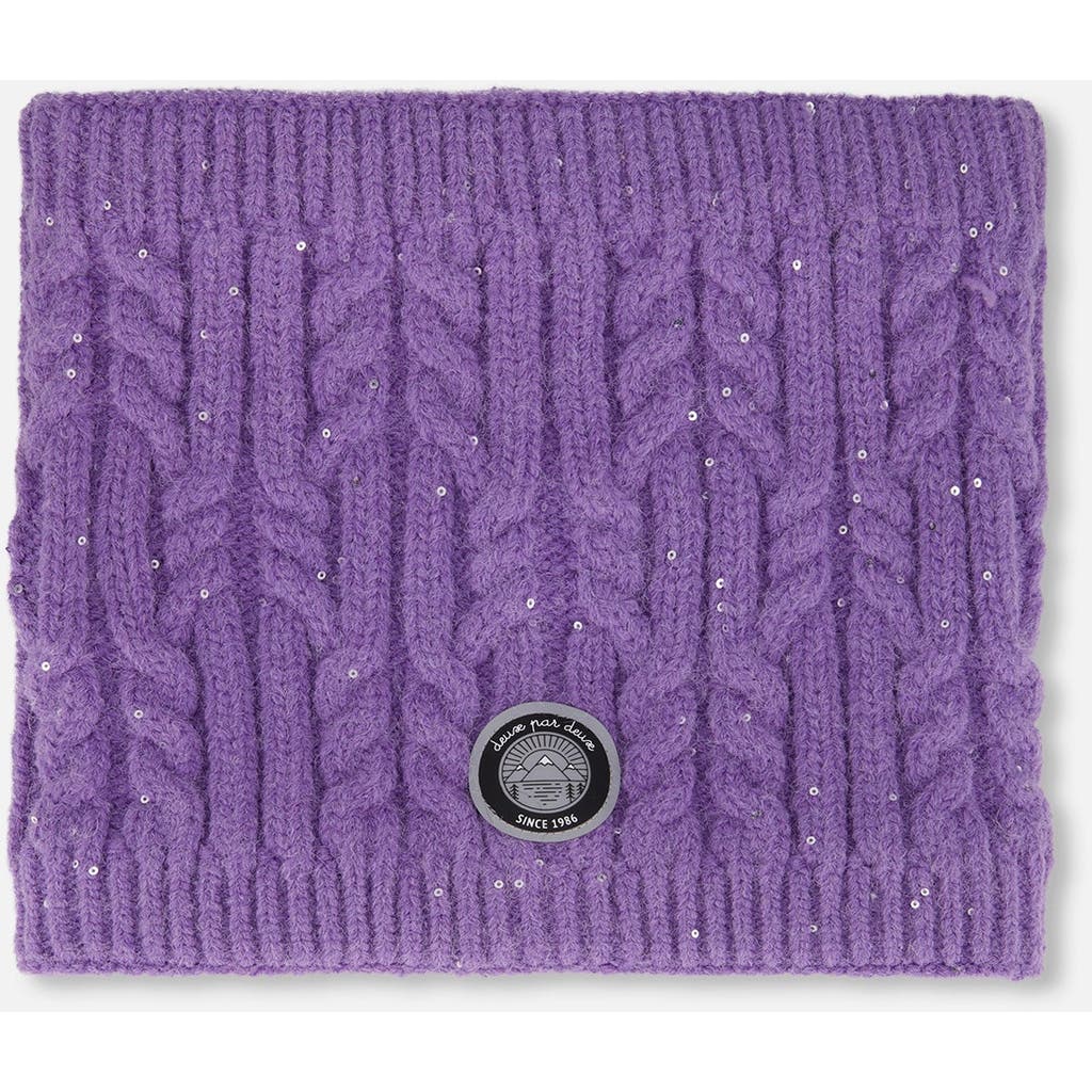Deux Par Deux Lined Winter Neckwarmer In Purple