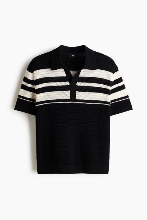 Regular Fit Pointelle-knit Polo Shirt