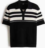 H&M Regular Fit Pointelle-knit Polo Shirt
