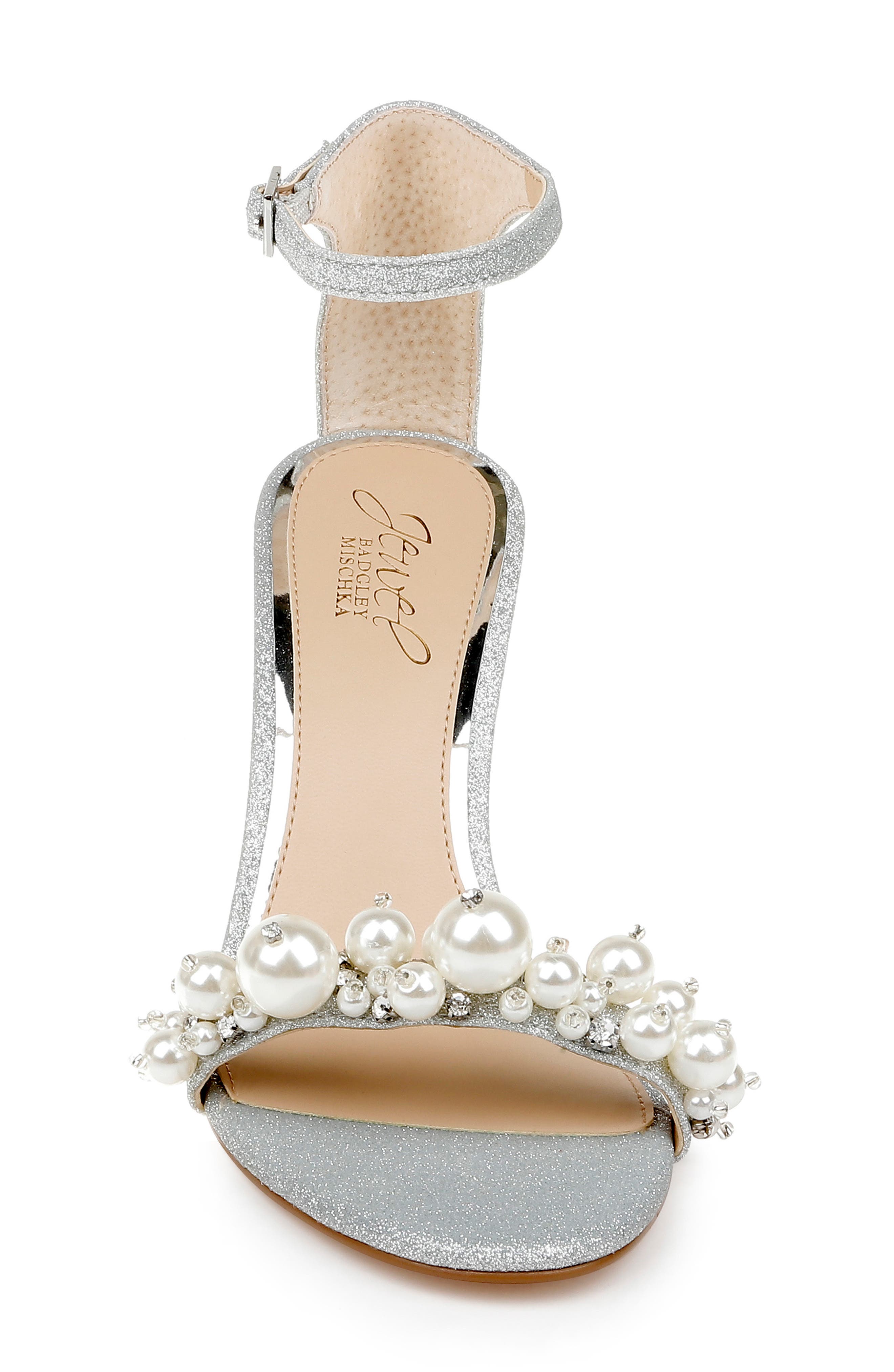 Jewel Badgley Mischka Laurence Ankle Strap Wedge Sandal, Alternate, color, 