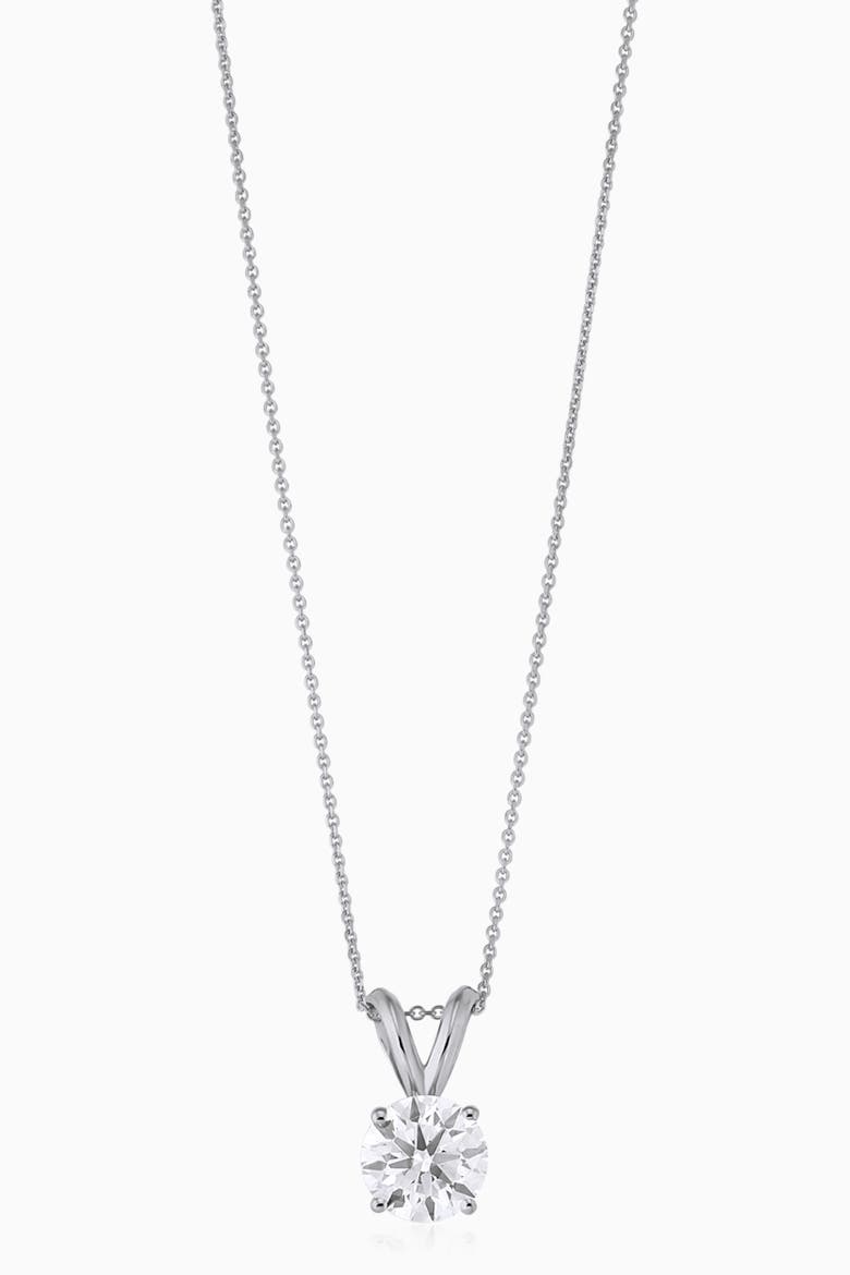 14K Solid Gold Luminous 1.5 Carat Lab Diamond Solitaire Necklace, Main, color, White Gold, Lab Diamonds