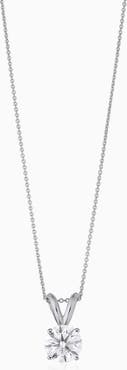 Oradina 14K Solid Gold Luminous 1.5 Carat Lab Diamond Solitaire Necklace