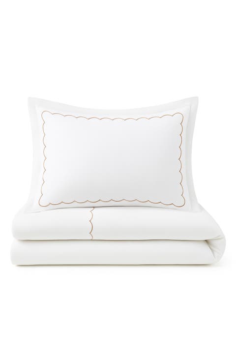 Scallop Hotel King Duvet Cover, Sheet & Shams Set