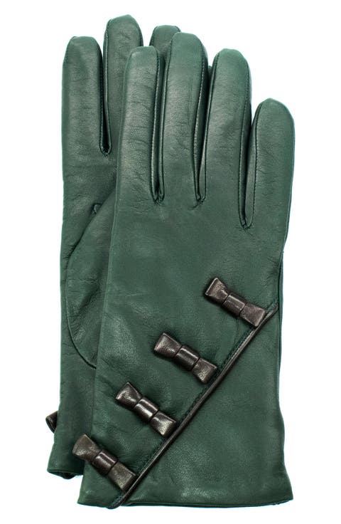 Bow Leather Gloves