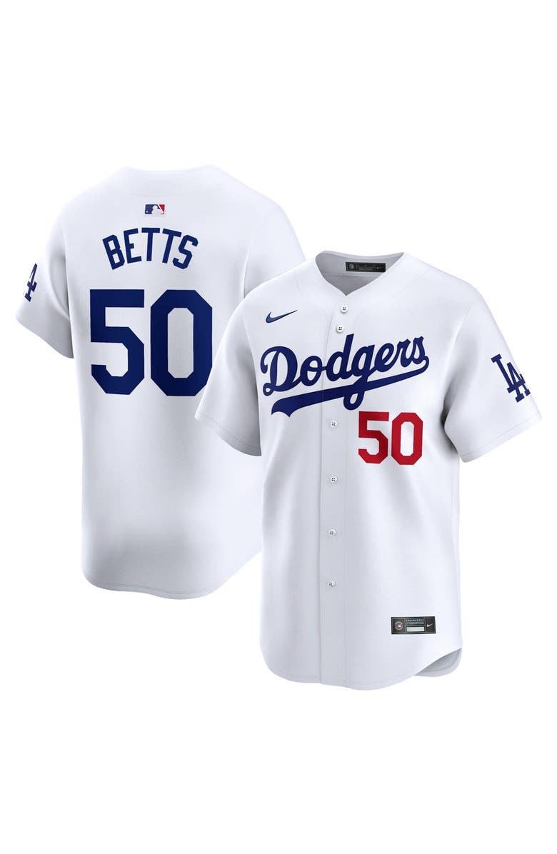 Nike Men's Nike Mookie Betts White Los Angeles Dodgers Home Limited Player Jersey, Alternate, color, White