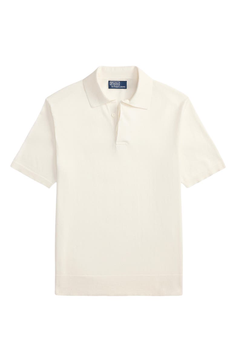 Polo Ralph Lauren Rib Trim Cotton Polo, Alternate, color, Deckwash White