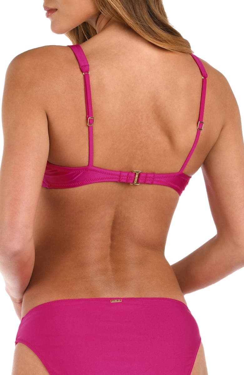 L'AGENCE Lexie Metallic Bikini Top, Alternate, color, Fuchsia