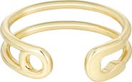 Adornia 14K Gold Plated Safety Pin Open Band Ring
