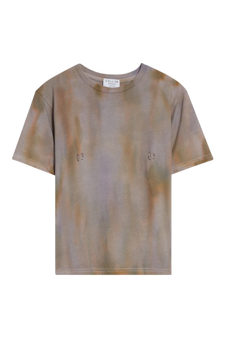 Pierced Rose Print Organic Cotton T-Shirt, Alternate, color, REISHI AURORA