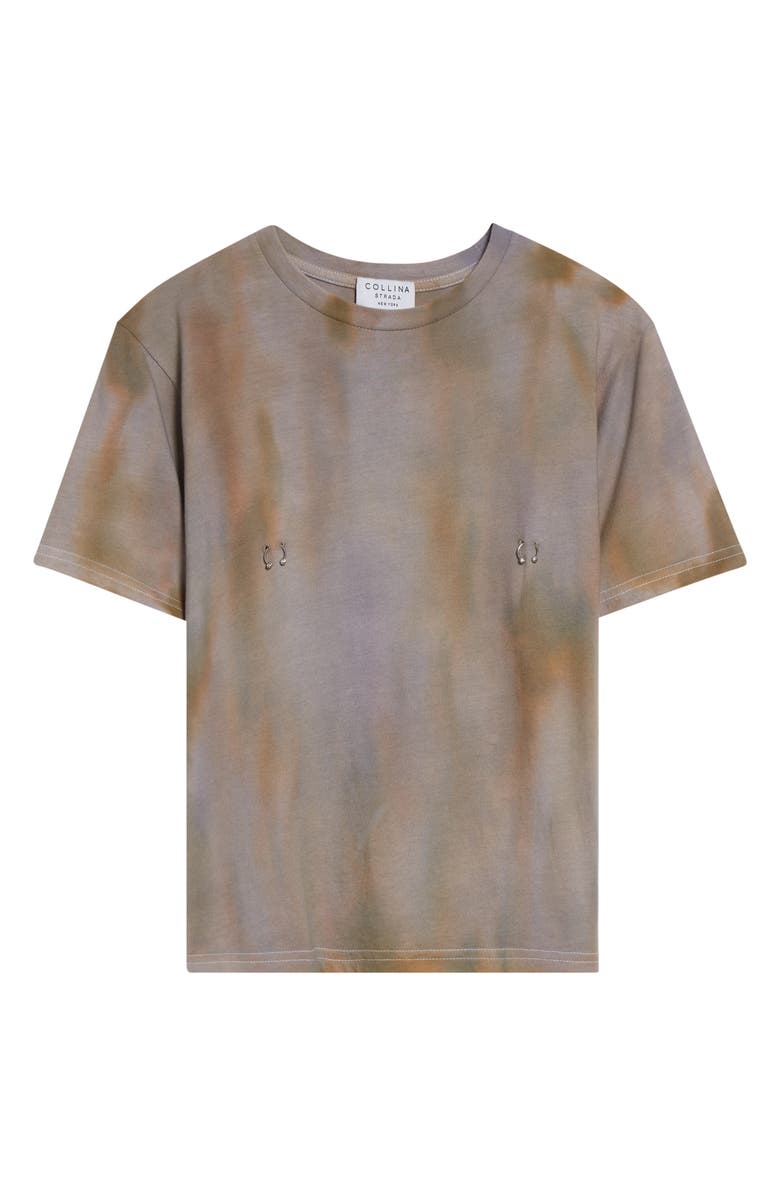 Collina Strada Pierced Rose Print Organic Cotton T-Shirt, Alternate, color, Reishi Aurora