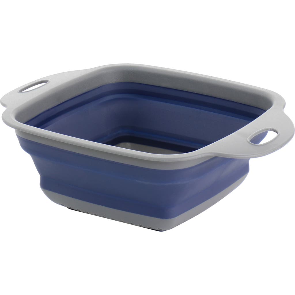 Oster Marine Collapsible Square Plastic Colander In Blue