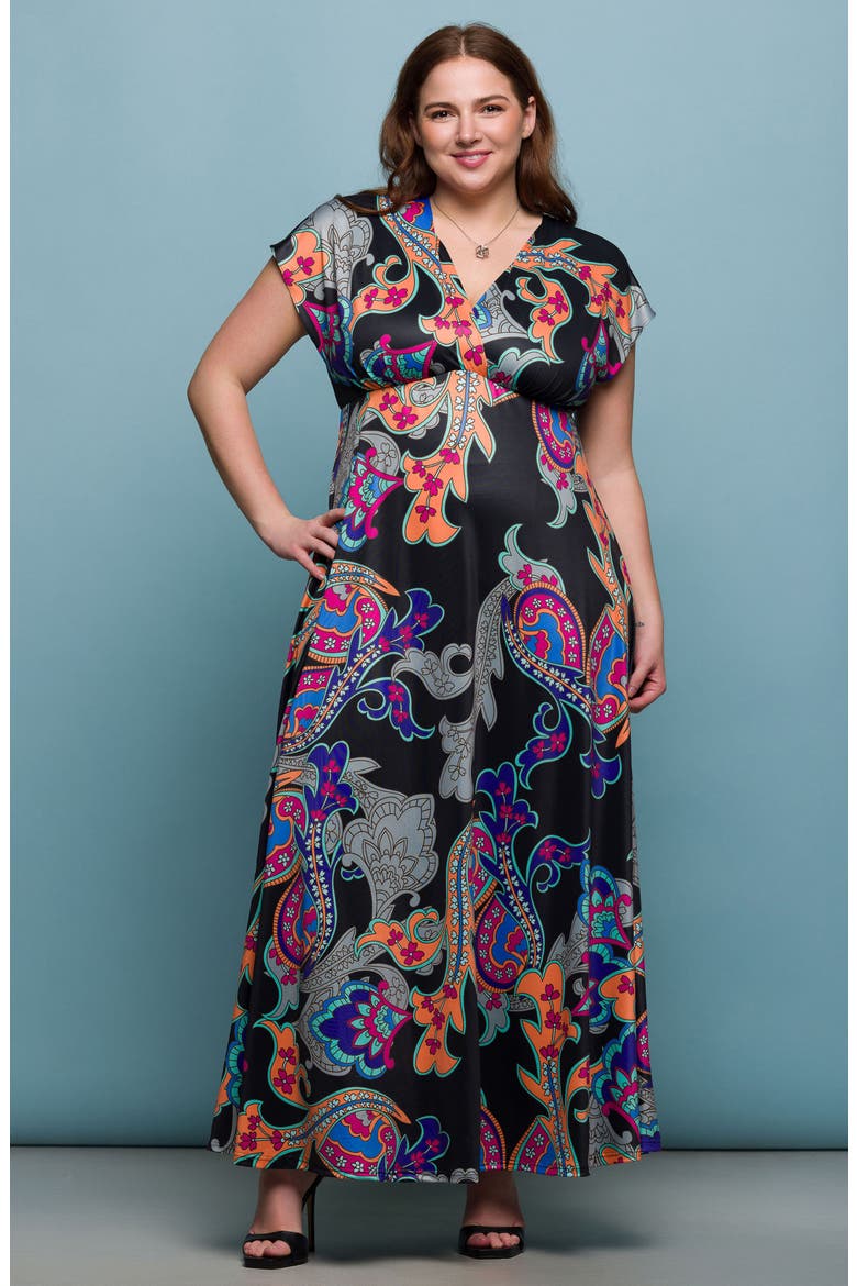 Paisley Knit Maxi Dress, Alternate, color, BLACK MULTI