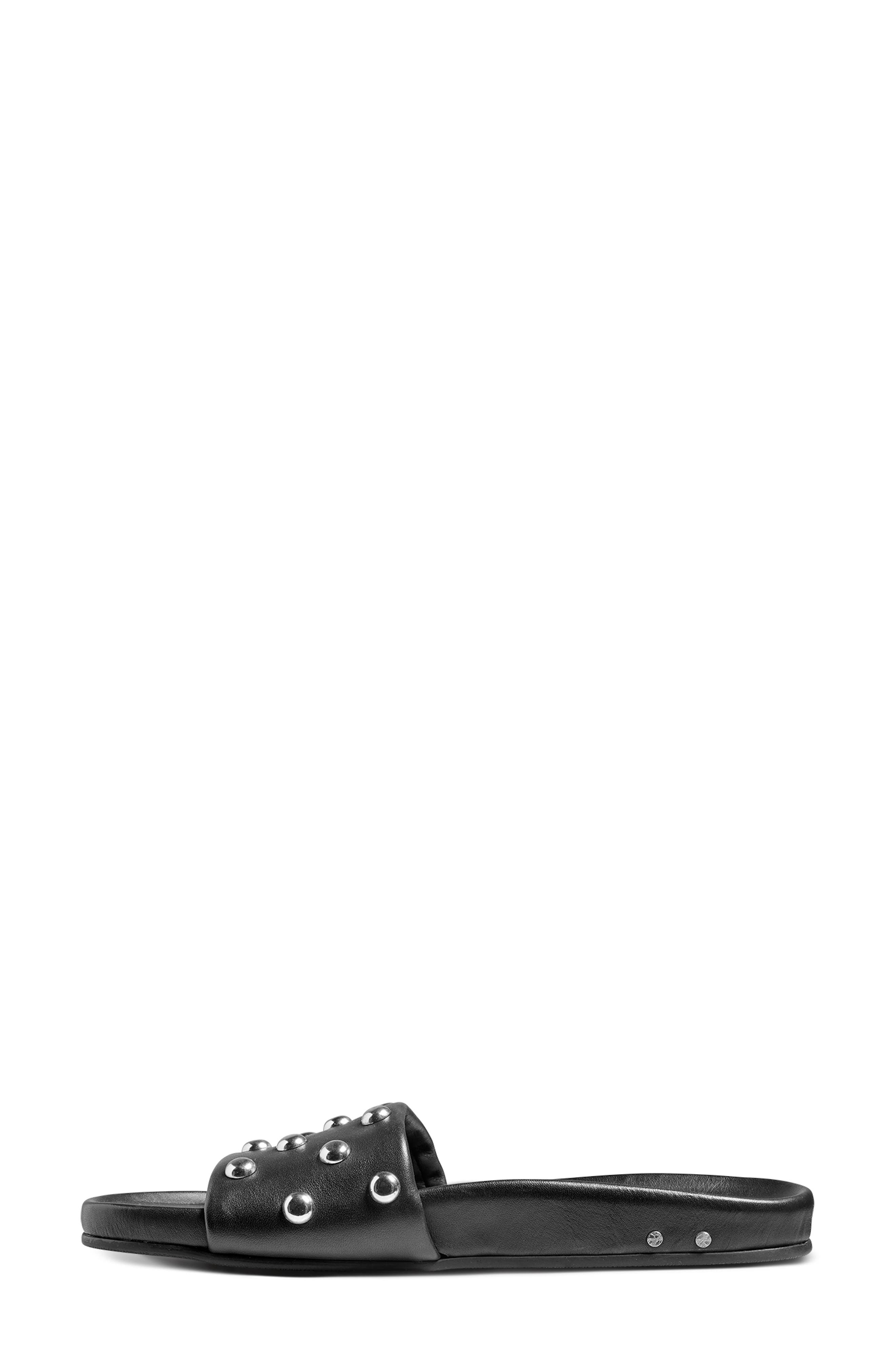 Gallito Stud Slide Sandal, Alternate, color, BLACK