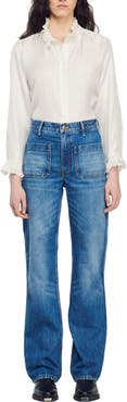 SANDRO Flared faded jeans