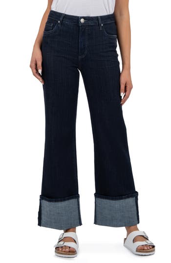 Kut From The Kloth High Waist Cuffed Wide Leg Jeans