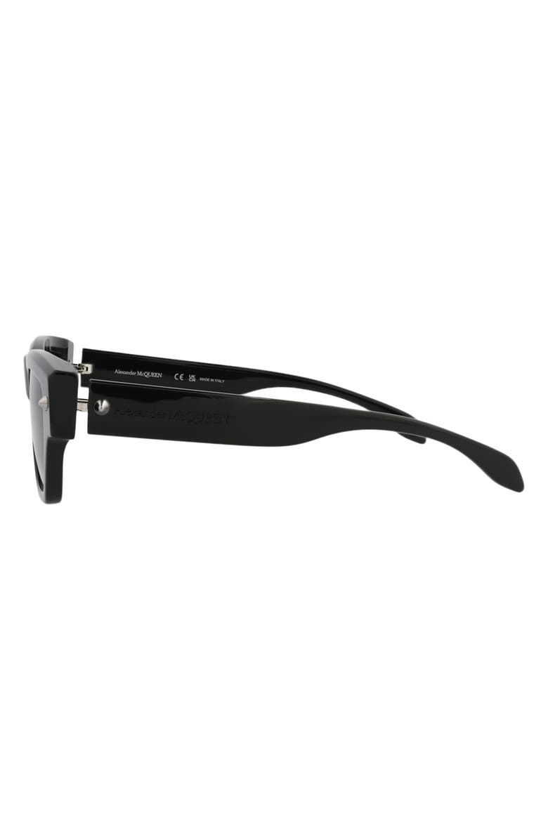 McQueen 53mm Square Sunglasses, Alternate, color, Black Black Grey