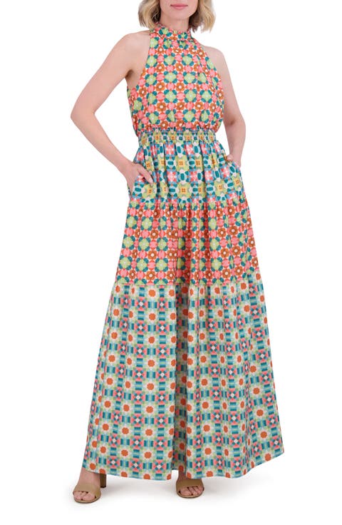 Ruffle Hem Smocked Waist Sleeveless Maxi Dress