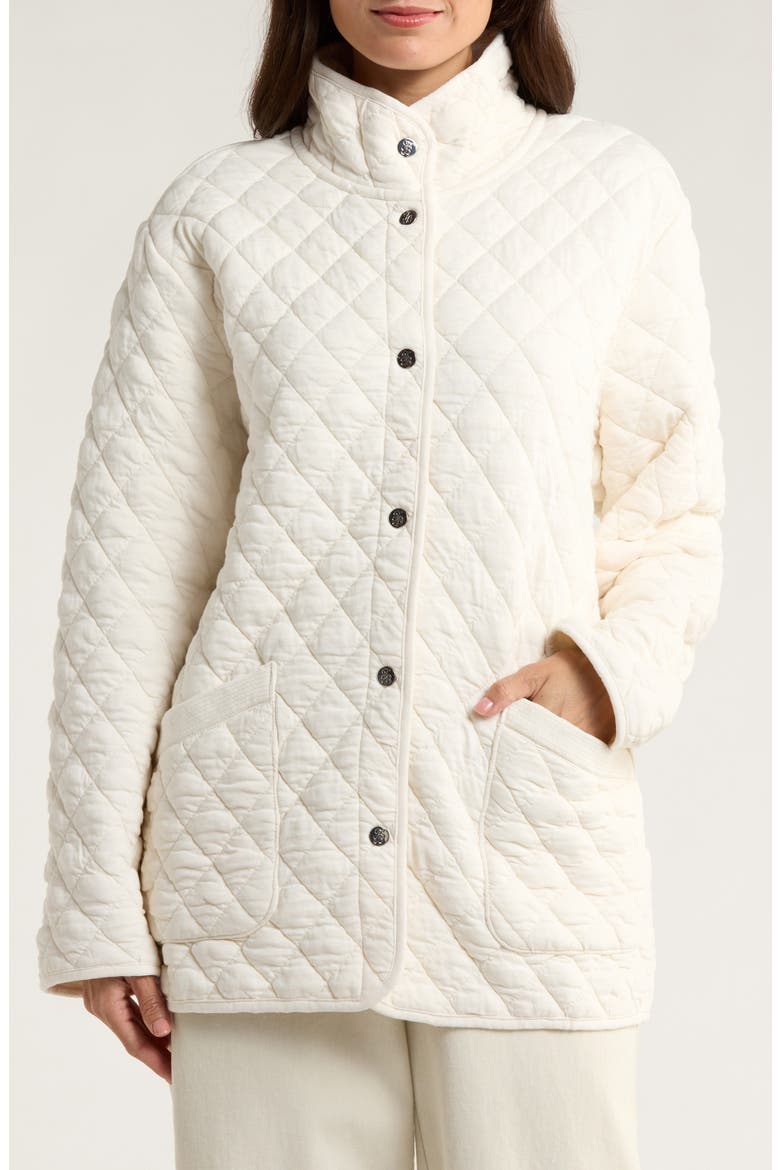 Puff Jacquard Barn Jacket, Alternate, color, COCONUT